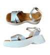 Leather Platform Sandals, Silver